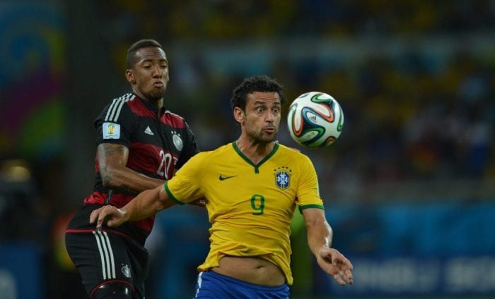 Fred durante jogo contra a Alemanha (Agência Brasil)