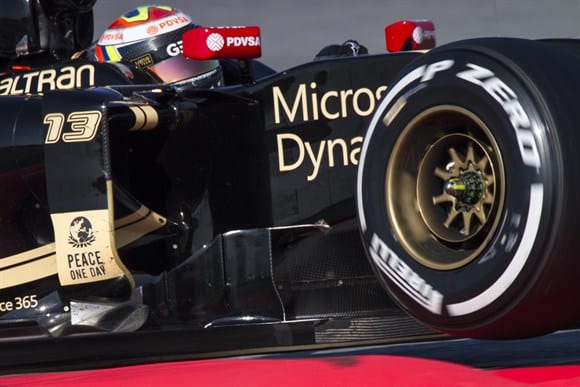 Maldonado e a Lotus,o primeiro motor Merecedes a terminar em primeiro os testes (Xavi Bonilla/Grande Prêmio)