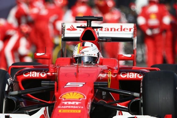 Vettel fez boa pilotagem, e o equipamento equilibrado e competitivo da Ferrari o ajudou a faturar o terceiro posto (Getty Images)