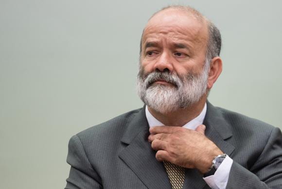 O tesoureiro do PT, João Vaccari Neto, durante depoimento na CPI da Petrobras (Marcelo Camargo/Agência Brasil)