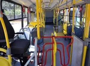 Ônibus da BluMob, concessionaria do transporte coletivo em Blumenau - foto de Eraldo Schnaider