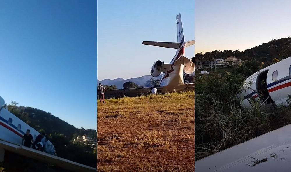 Postagens de Alok mostram como o avião ficou após a derrapagem (Instagram)