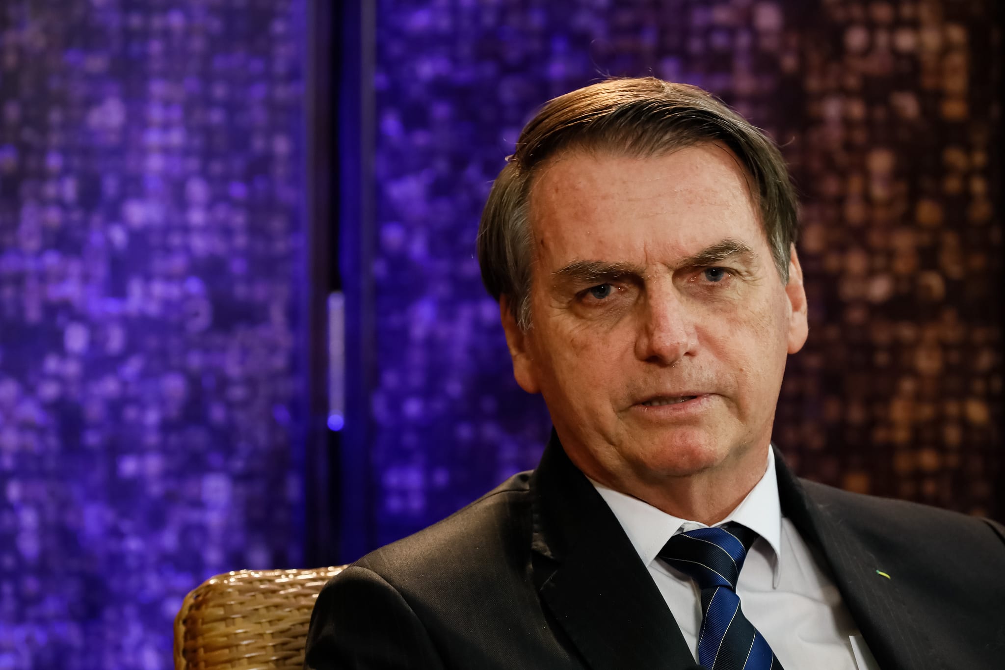 Presidente da República, Jair Bolsonaro durante entrevista - foto de Isac Nóbrega/PR