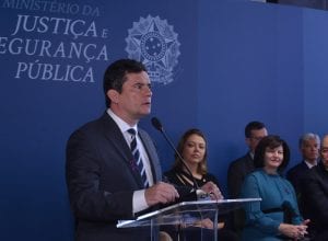 Sérgio Moro, Ministro da Justiça e Segurança Pública, durante evento do MJ - foto de Isaac Amorim/MJSP