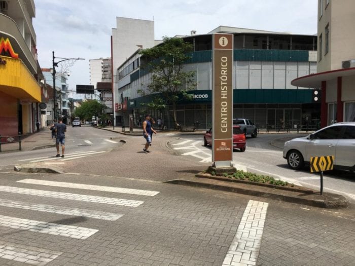 Modificações no final da Rua São Paulo começam na segunda-feira - foto da Prefeitura de Blumenau