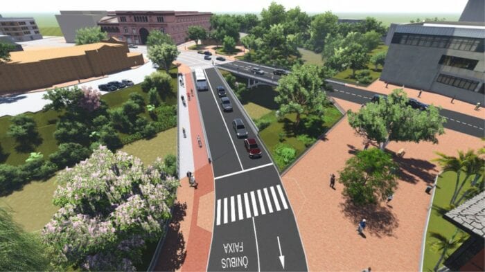 Projeto urbanístico da nova ponte - imagem da Prefeitura de Blumenau