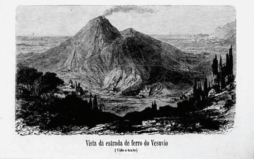 VESÚVIO - ilustração Brasileira. Imagem do Diário do Rio de Janeiro, 15 de julho de 1876.