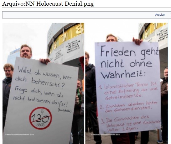 Ele atraiu a atenção pela primeira vez em 2016 em uma manifestação em Berlim, onde exibiu cartazes com slogans antissemitas e de teorias da conspiração