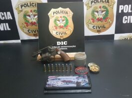 Arma encontrada na casa de suspeito de homício - foto da Polícia Civil